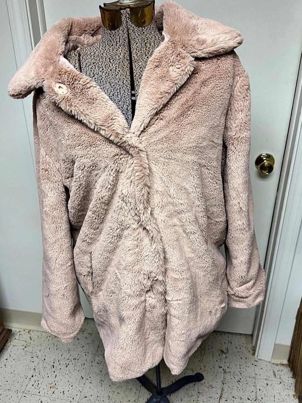 Ophelia Roe Faux Fur Hooded Coat Pink Size 1X Like New